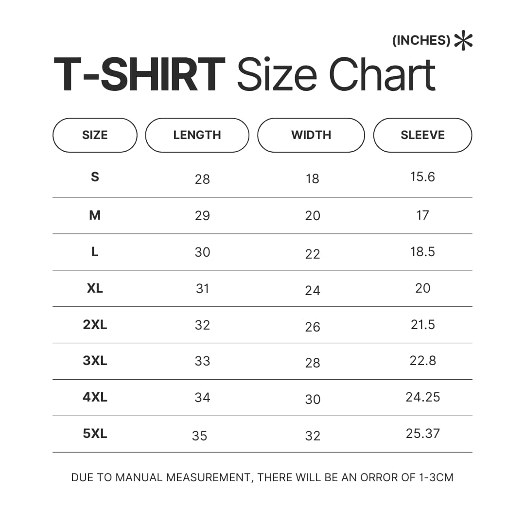 T shirt Size Chart - Brockhampton Merch
