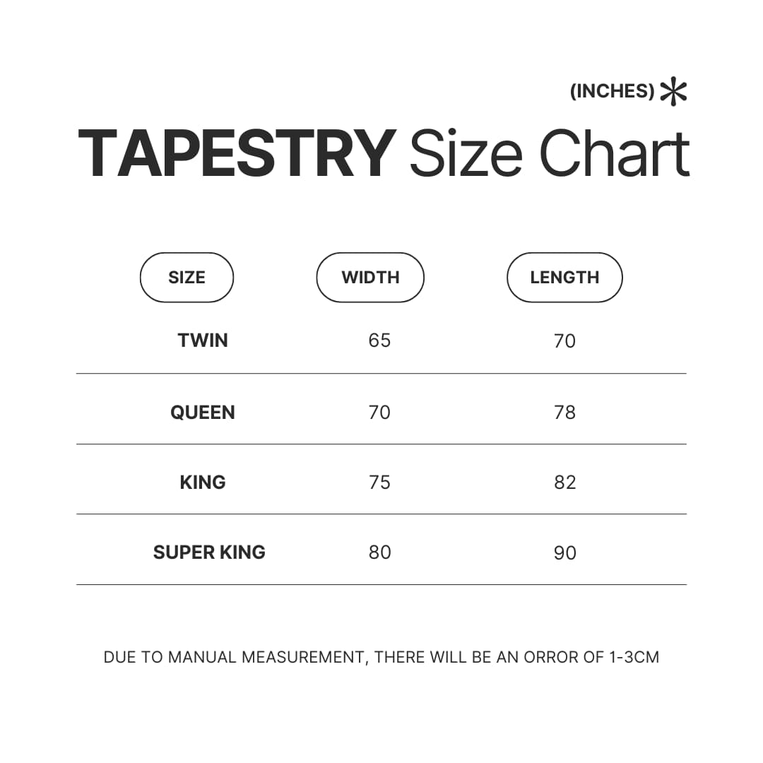 Tapestry Size Chart - Brockhampton Shop